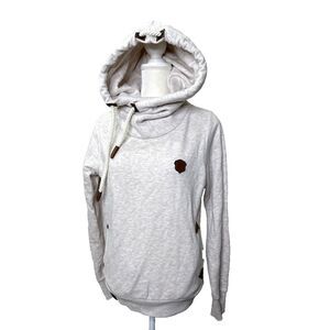 Naketano Size M Brave New World Pullover Hoodie Sweater Women's Medium Oatmeal